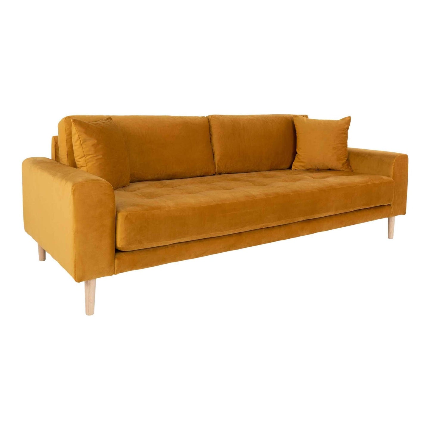 Mostar 3 Personers Sofa - Gul velour