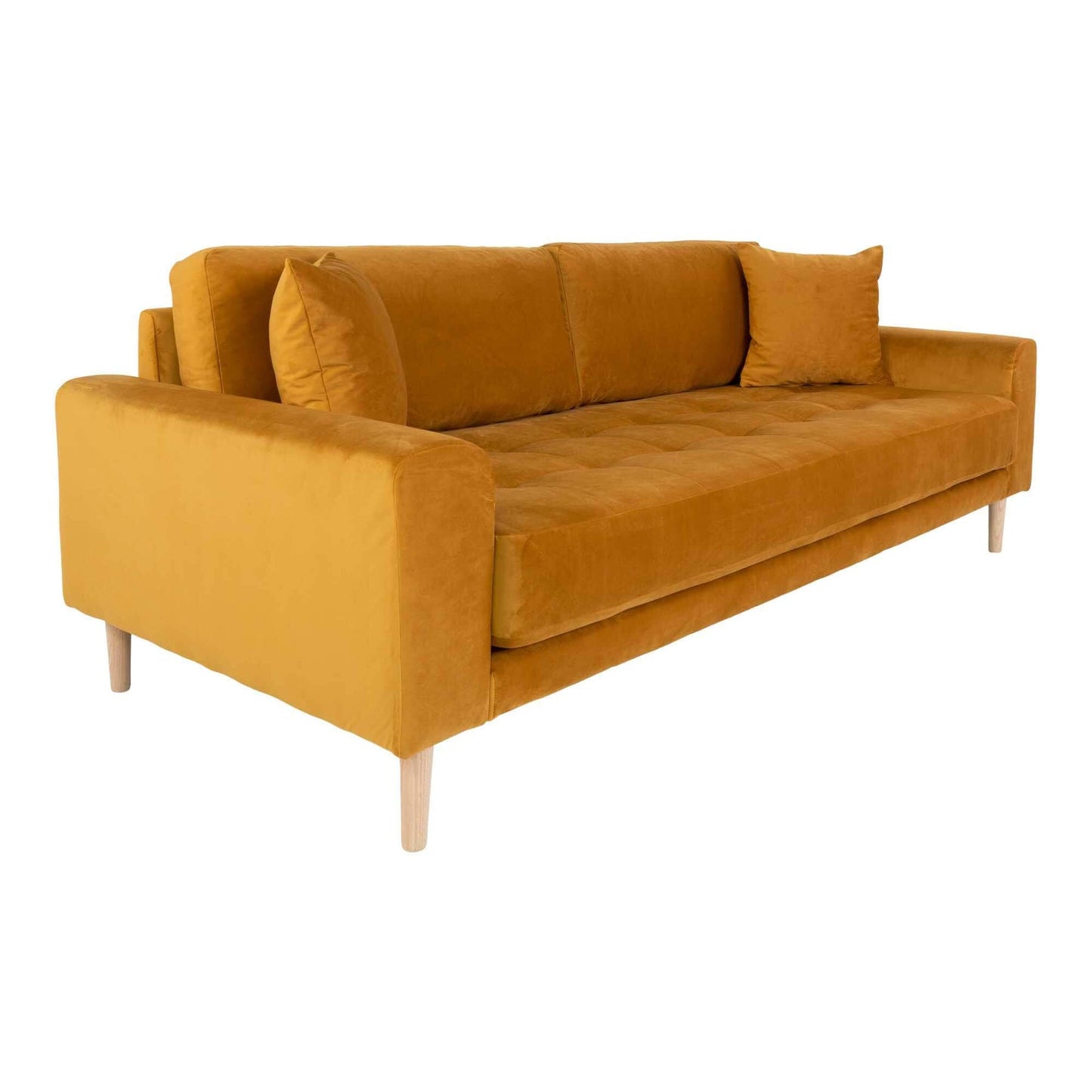 Mostar 3 Personers Sofa - Gul velour