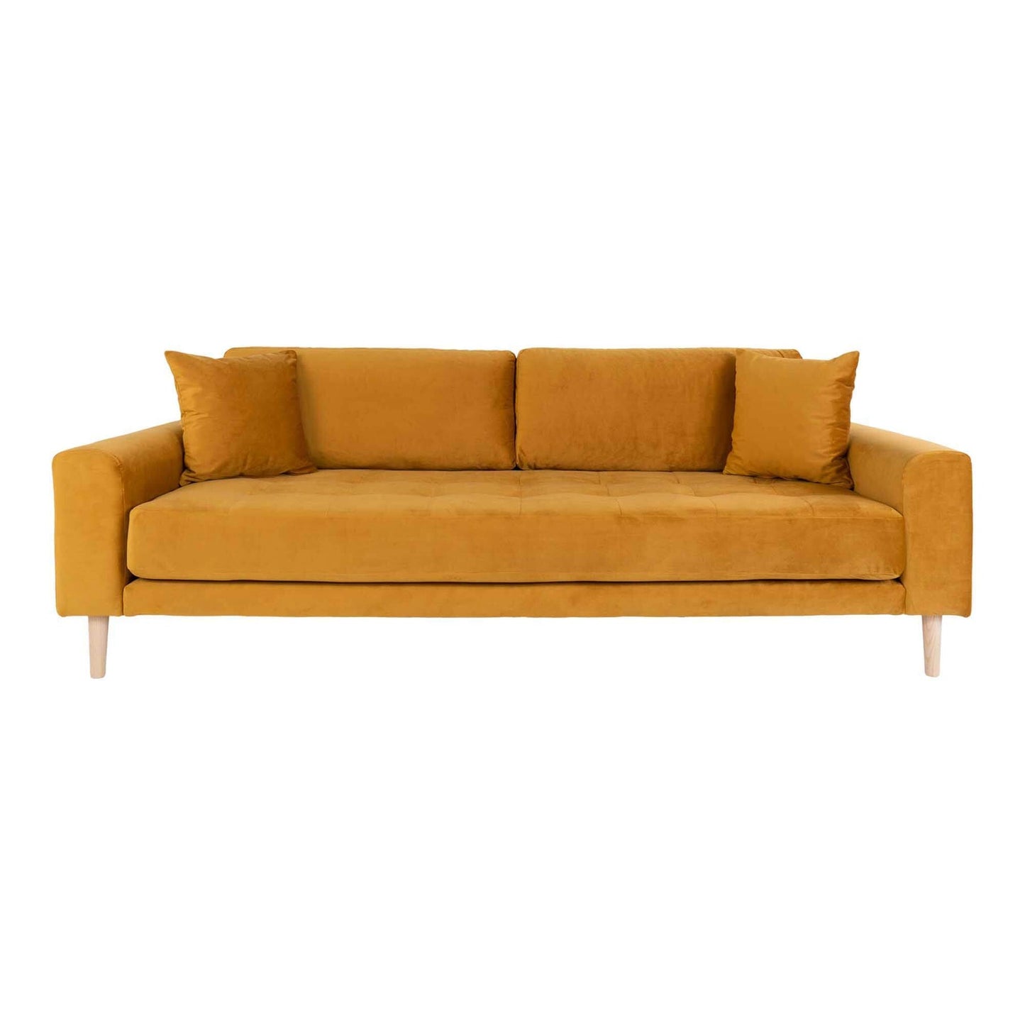 Mostar 3 Personers Sofa - Gul velour