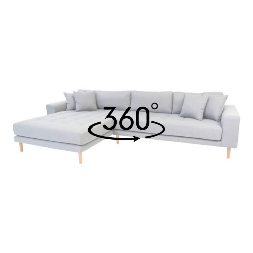 Antego Lounge Sofa Venstrevendt - Lysegrå